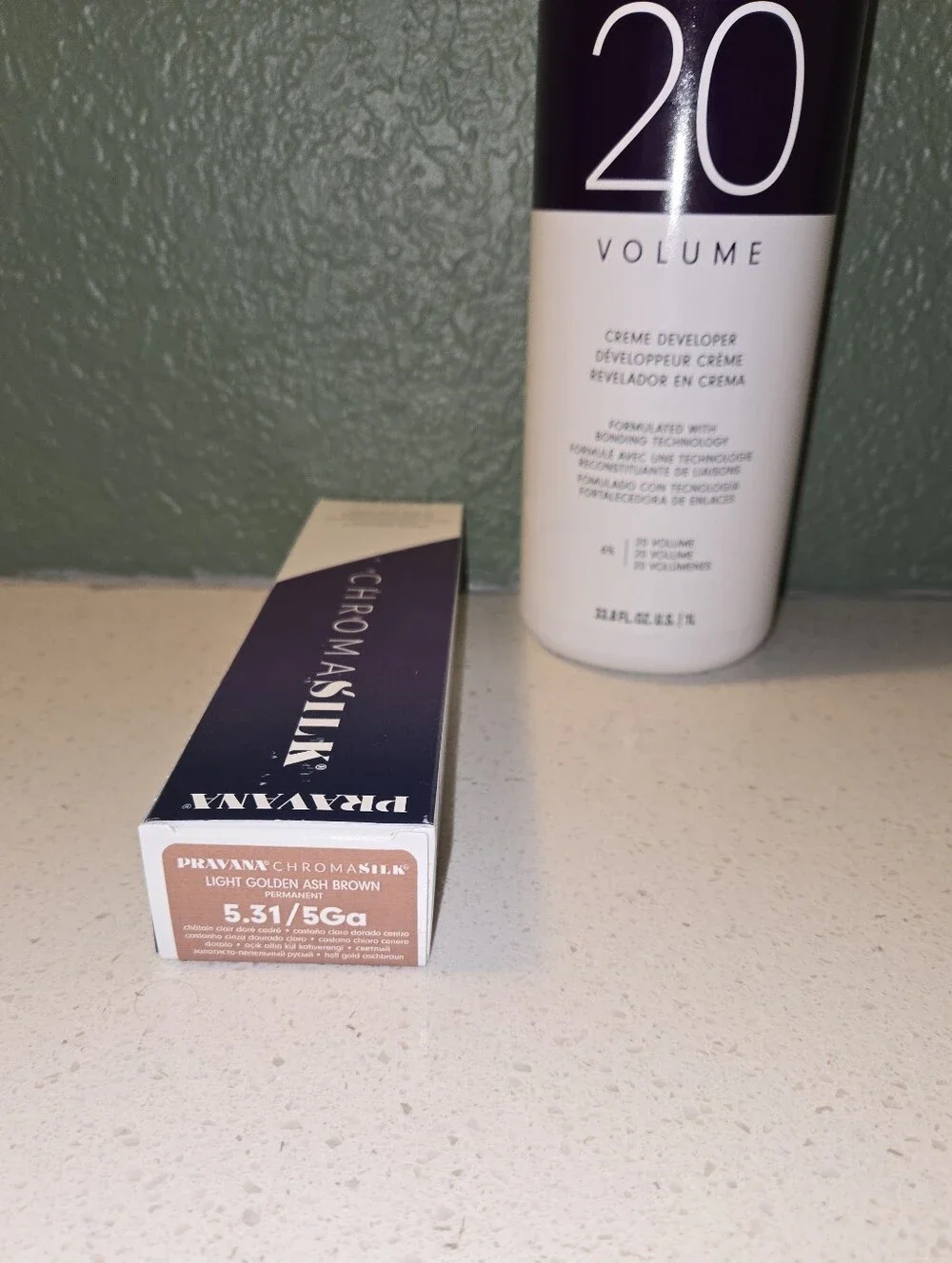 Pravana ChromaSilk Hair Color 5.31/5Ga Light Golden Ash Brown Plus 20 Developer